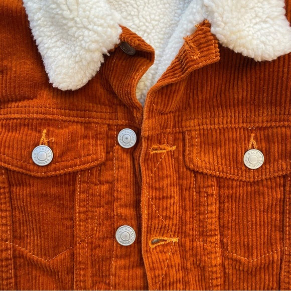 PS Kids Los Angeles Sherpa Lined Corduroy Jacket, Rust Orange, Boys’ L (10–12) - Picture 4 of 7